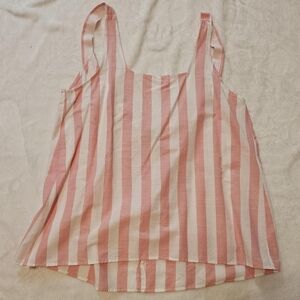 Loft outlet pink and white striped tank top. Size small
